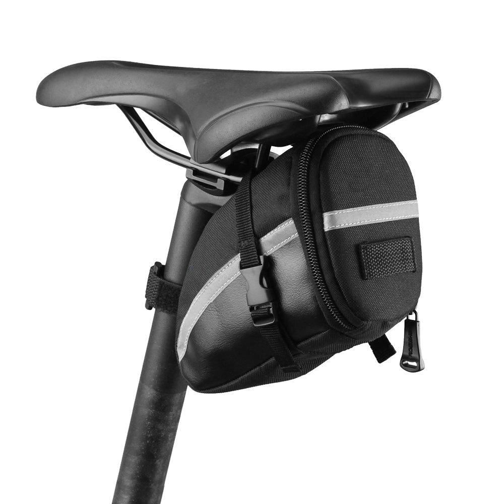Under-seat saddle bag on a bike