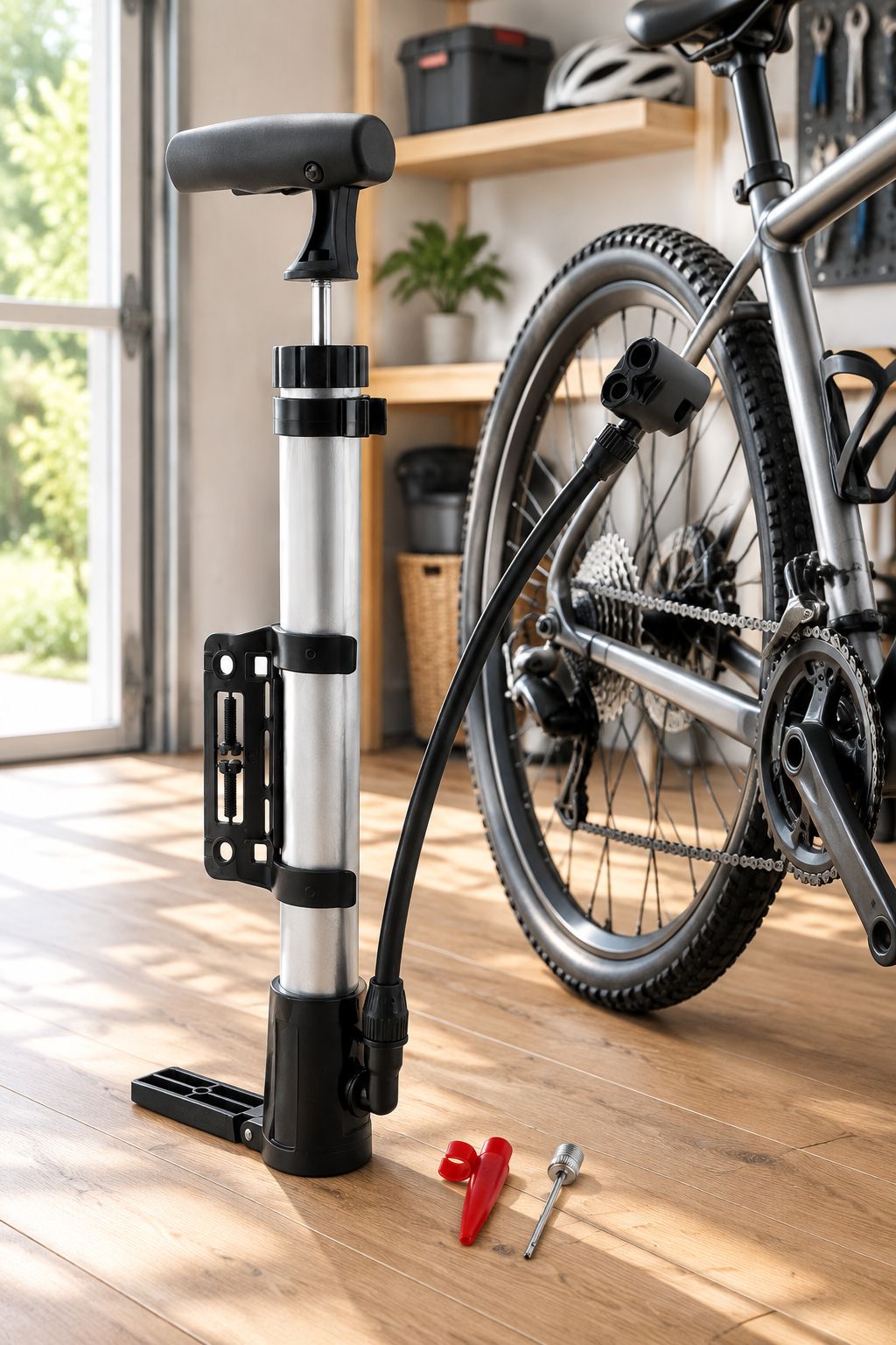 Mini Bike Pump with Frame Mount