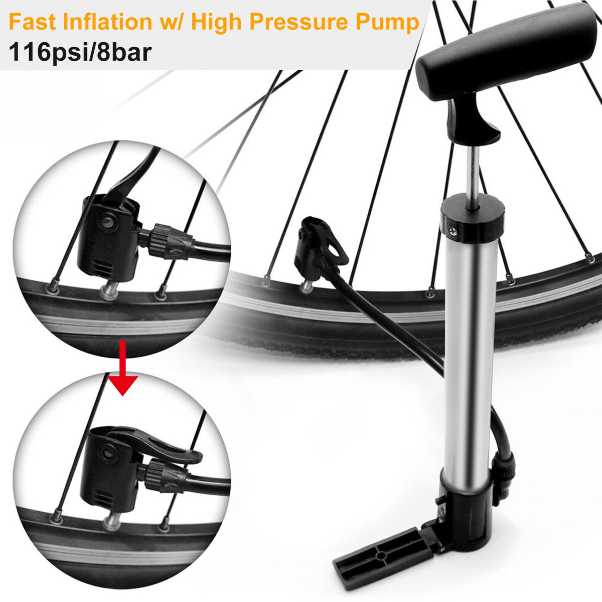 Mini Bike Pump with Frame Mount