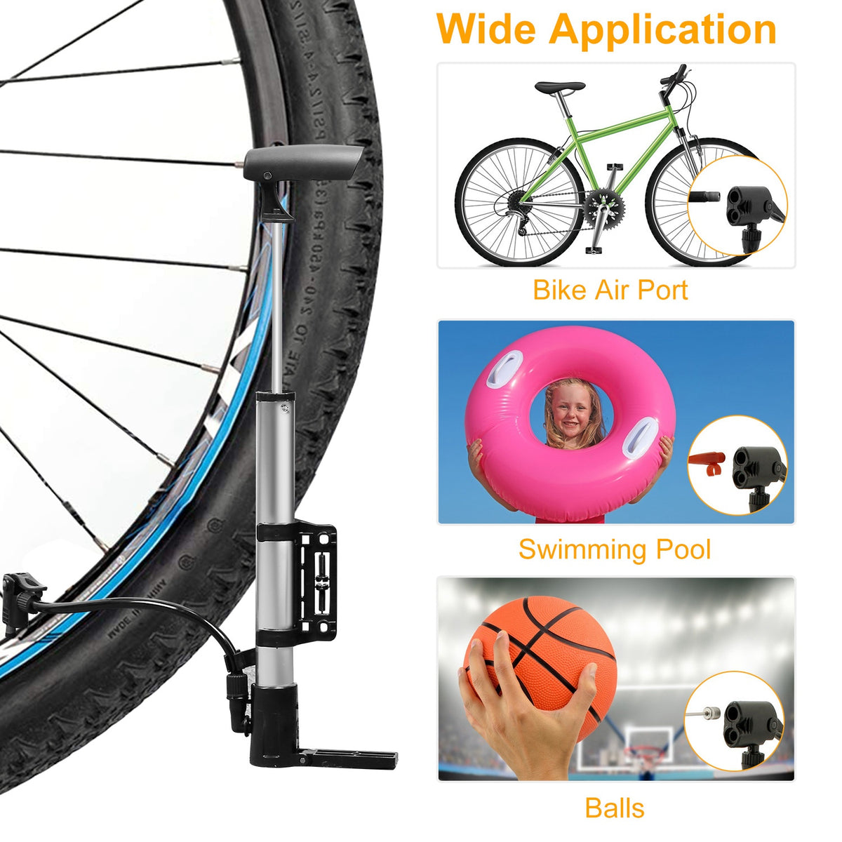 Mini Bike Pump with Frame Mount