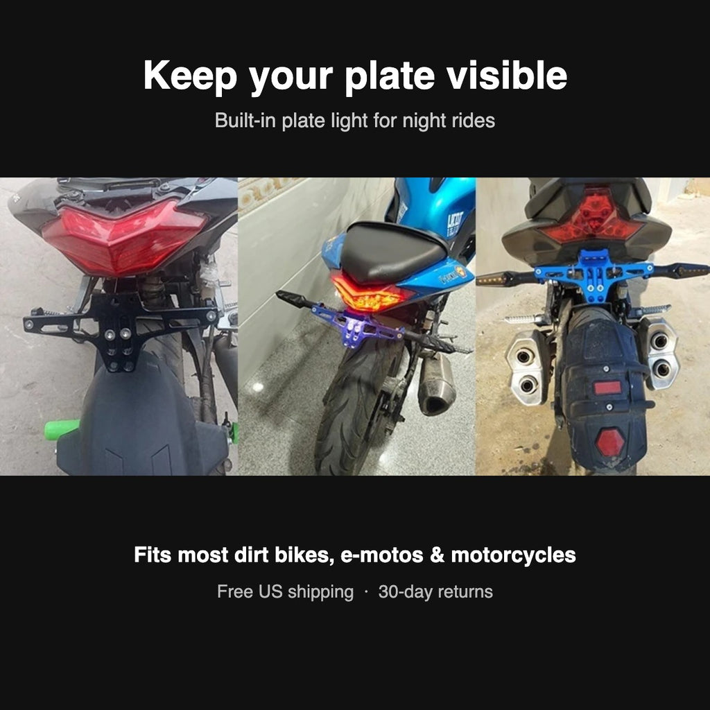 License plate holder mounted on motorcycles