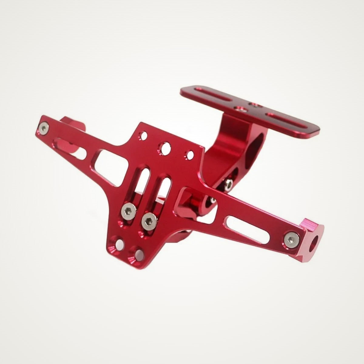 Red CNC aluminum license plate holder